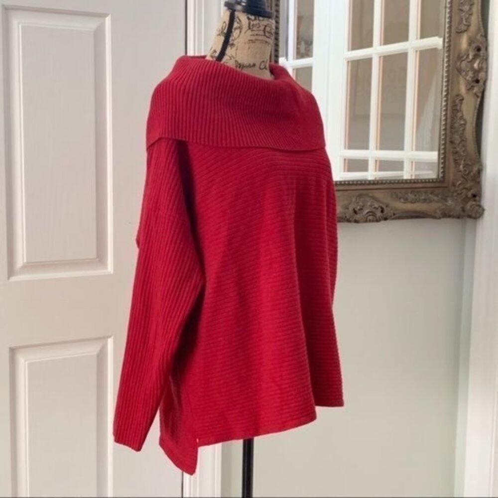 Style & Co Red Ribbed Knit Sweater Size M - Picture 8 of 9